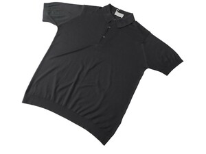  メンズ L ジョンスメドレー 最高級コットン ポロシャツ KIERAN ブラック JOHN SMEDLEY イギリス製★