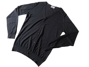  メンズ S ジョンスメドレー 最高級コットン カーディガン WHITCHURCH ブラック JOHN SMEDLEY イギリス製★英国での定番モデル