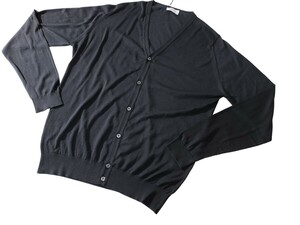  メンズ 希少 XXL ジョンスメドレー 最高級コットン カーディガン WHITCHURCH ブラック JOHN SMEDLEY イギリス製★英国での定番モデル