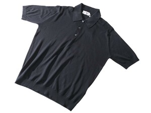  メンズ M ジョンスメドレー 最高級コットン 定番 ポロシャツ ISIS ブラック JOHN SMEDLEY イギリス製★