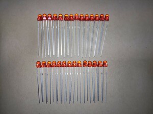 (6/7) Φ3.1mm 赤色 広角 LED 28本セット STANLEY KR3321X-508 未使用品