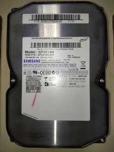 250GB 内蔵型 3.5インチ IDEハードディスク SAMSUNG SP2514N 3488回 4時間 HDD サムスン