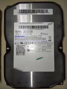 250GB 内蔵型 3.5インチ IDEハードディスク SAMSUNG SP2514N 3481回 42時間 HDD サムスン