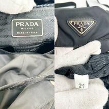 美品・人気モデル PRADA プラダ バックパック リュック デイパック 白タグ ゴールド三角プレート ナイロン レザー ブラック_画像10