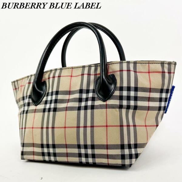 美品・人気モデル Burberry Blue Label バーバリーブルーレーベル トートバッグ ハンドバッグ トップハンドル ノバチェック キャンバス