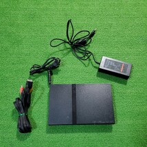 SONY ソニー PS2 本体 SCPH-75000 ブラック 動作確認済み 人気モデル プレステ2 PlayStation2 薄型 オススメ ゲーム機器_画像1
