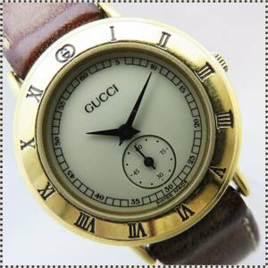 【 ジャンク 】 グッチ レディース クォーツ 腕時計 3000.2.L アイボリー文字盤 不動品 GUCCI HA032105