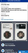 ★日終 【NGC MS61MATTE 幻のレインボートーン】1911 イギリス ジョージ5世&メアリー王妃 銀メダル 未使用 世界コイン【決済期限火曜日】_画像8