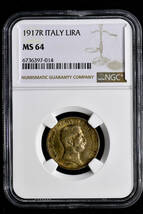 ★日終 【NGC MS64】1917R イタリア リラ銀貨 未使用+ 世界コイン 古銭 貨幣 硬貨 銀貨 金貨 銅貨【決済期限火曜日】_画像3