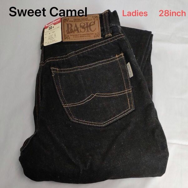 未使用【SWEET CAMEL】デニム パンツ ブラック 黒 ジーンズ　28インチ