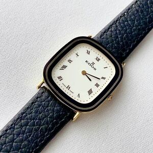 SWISS名門　EDOX #28010 メンズクォーツ時計　超薄型　電池交換済