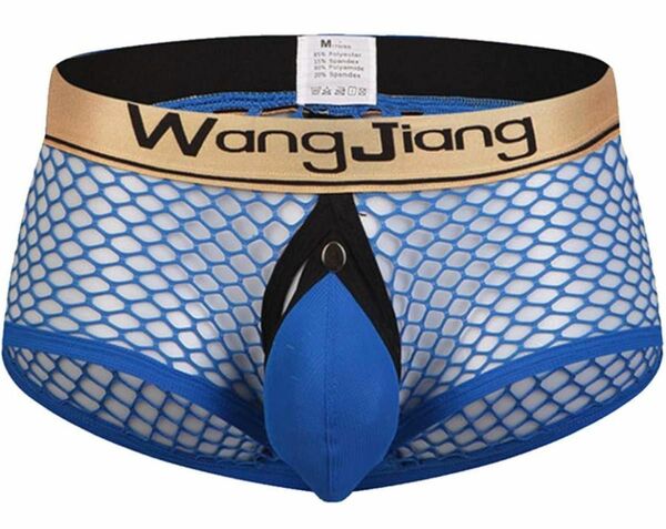 Wang Jiang Oバック パンツ ブルー メッシュ XL