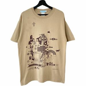 ■激レア■00s USA製 RYAN MCGINNES アートフロッキー プリント Tシャツ L XL相当 ライアン マクギネス NY 近代アート 90s ビンテージ