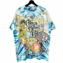 ■激レア■90s USA製 ALLMAN BROTHERS BAND 総柄 タイダイ Tシャツ XL アート オールマンブラザーズバンド ビンテージ_画像1