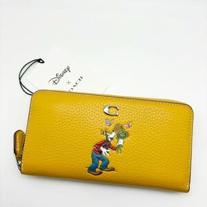 【DISNEY X COACH】アコーディオン ジップ ウォレット！グーフィー！