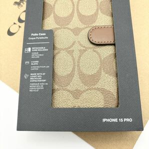 【COACH☆新品】 IPHONE 15 PRO フォリオ！シグネチャー！カーキ！の画像2