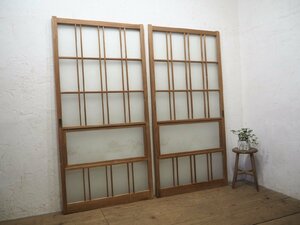 taP0892*(2)[H176,5cm×W87cm]*×2 sheets * Showa Retro . taste ... old tree frame glass door * old fittings sliding door sash old Japanese-style house Japan house shop peace .. pavilion M pine 