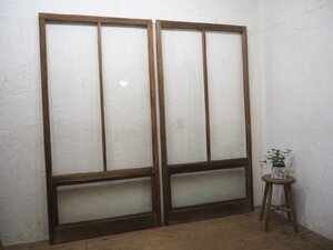 taP0751*(1)[H180cm×W90,5cm]×2 sheets * antique *.... glass entering. large tree frame sliding door * old fittings wave glass door sash retro N pine 