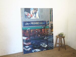 Art hand Auction Ta J0286◆⑯H130, 5cm×W97cm◆Landscape painting depicting a wonderful cityscape◆Art Oil painting Oil painting Western Street corner Art Art Object Interior Atelier L bottom, painting, oil painting, Nature, Landscape painting