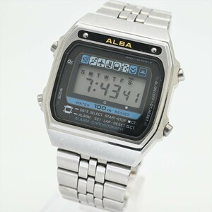 21.SEIKO/ALBA●1981年製造 デジタル Y749-5090 クオーツ 一部不具合あり/電池交換済 メンズ腕時計 純正ベルト ビンテージ 中古 セイコー