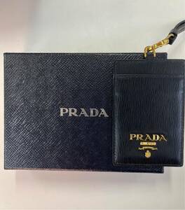 【１円スタート】PRADA カードケース ブラック パスケース プラダ 黒 