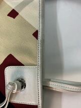 【１円スタート】バーバリー トートバッグ BURBERRY ホワイト ネイビー レッド_画像7