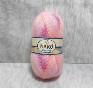 輸入　毛糸　Nako　ナコ　Dreams　モヘア35％　アクリル65％　100g×1個　288ｍ　カラー7317　トルコ　海外