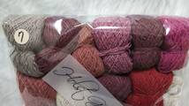 輸入 毛糸　Holst Garn ホルストガーン　セレクション　COAST　ウール55%コットン45％　約200g　 ブラウン＆レッド＆パープル系　海外　⑦_画像2