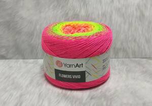 輸入　毛糸　Yarn Art　ヤーンアート　Flowers Vivid　コットン55％　アクリル45％　250g×1個　1000ｍ　カラー507　トルコ　海外