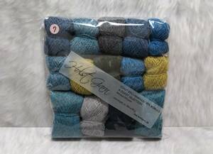 輸入 毛糸　Holst Garn ホルストガーン　セレクション　COAST　ウール55%コットン45％　約200g　 ブルー＆グレー＆グリーン系　海外　⑦