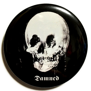 デカ缶バッジ 58mm DAMNED ダムド mirror Skull Punk パンク