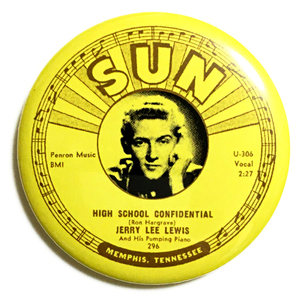 デカ缶バッジ 58mm Sun Records サンレコーズ Jerry Lee Lewis ジェリーリールイス Oldies Elvis Presley