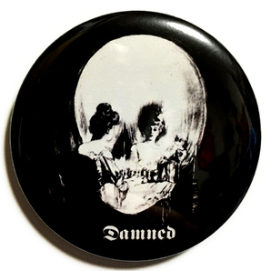 デカ缶バッジ 58mm DAMNED ダムド mirror Skull Punk パンクの画像1