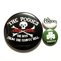 デカ缶バッジ 58ｍｍ 25mm 3個セット The Pogues ポーグス アイリッシュパンク Power Pop Punk NIPS 'N' NIPPLE ERECTORS Clash_画像1