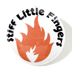 25mm 缶バッジ Stiff Little Fingers INFLAMMABLE MATERIAL Punk