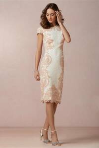 TADASHI SHOJI　タダシショージ　IVORY & PINK　ワンピース　「８ 」/ １１−１３号程度