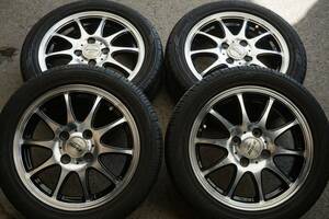 深溝８分～ ダンロップ EC203 165/55R14 ブラポリ JP STYLE 4.5J PCD100 軽自動車 ミラ ジーノ ラパン ekワゴン ルークス MRワゴン *484n