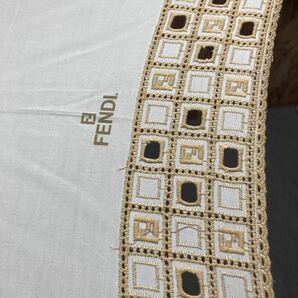 送料無料【M△1202】FENDI フェンディ コットンレース ズッカ柄刺繍 黒 日傘 折り畳み 長傘の画像4