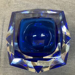送料無料【Nた1219】mandruzzato クリスタル 灰皿 murano ガラスの画像4