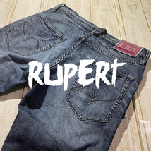 【RUPERT】ルパート シャーリング加工 デニムパンツ ヴィンテージ加工 Lサイズ クシュクシュデニム_画像1