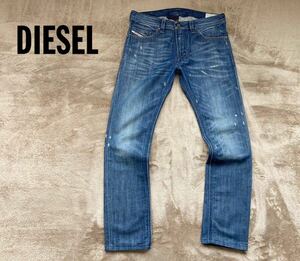 美品！￥37,800 ルーマニア製【DIESEL】ディーゼル「THAVAR WASH 0885S」スリムスキニー ヴィンテージ加工デニム/ジーンズ 濃紺 W32