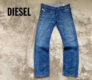 極美品！定価4.5万円 イタリア製【DIESEL】ディーゼル「SLAMMER WASH 0073H」スリムストレート ヴィンテージ加工デニム/ジーンズ 濃紺 W31