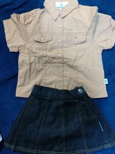 KUMIKYOKU FAM スカート サイズ90 組曲　半袖シャツ　サイズ80 90 ２点セット