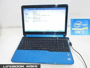 S2949S 富士通 LIFEBOOK AH56/G Core i7-2670QM 2.20GHz メモリ8GB HDDなし BIOS表示OK/ノートパソコン ジャンク/部品取り用に！