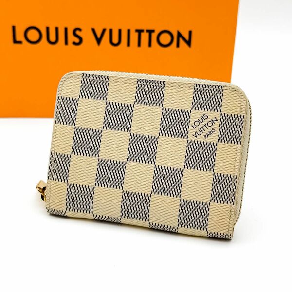 【超極美品】LOUIS VUITTON ルイヴィトン ダミエ アズール ジッピー コインパース 小銭 定期入れ 財布