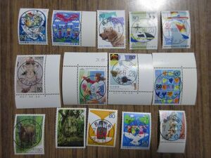 平成7年の記念切手に初日満月印14種14枚