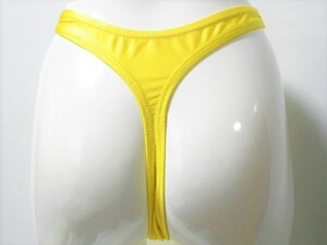  long high leg T-back * men's bikini (M)PLT- yellow 