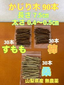 かじり木　小枝90本　すもも　甘柿　桑　0.4〜0.5㎝　山梨県産　無農薬　ハムスター