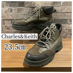 Charles & Keith テクスチャード チャンキーハイトップスニーカー 23.5㎝　シューズ　チャールズアンドキース