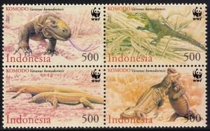 id389 インドネシア 2000 世界自然保護基金 田型 #1911-4ex